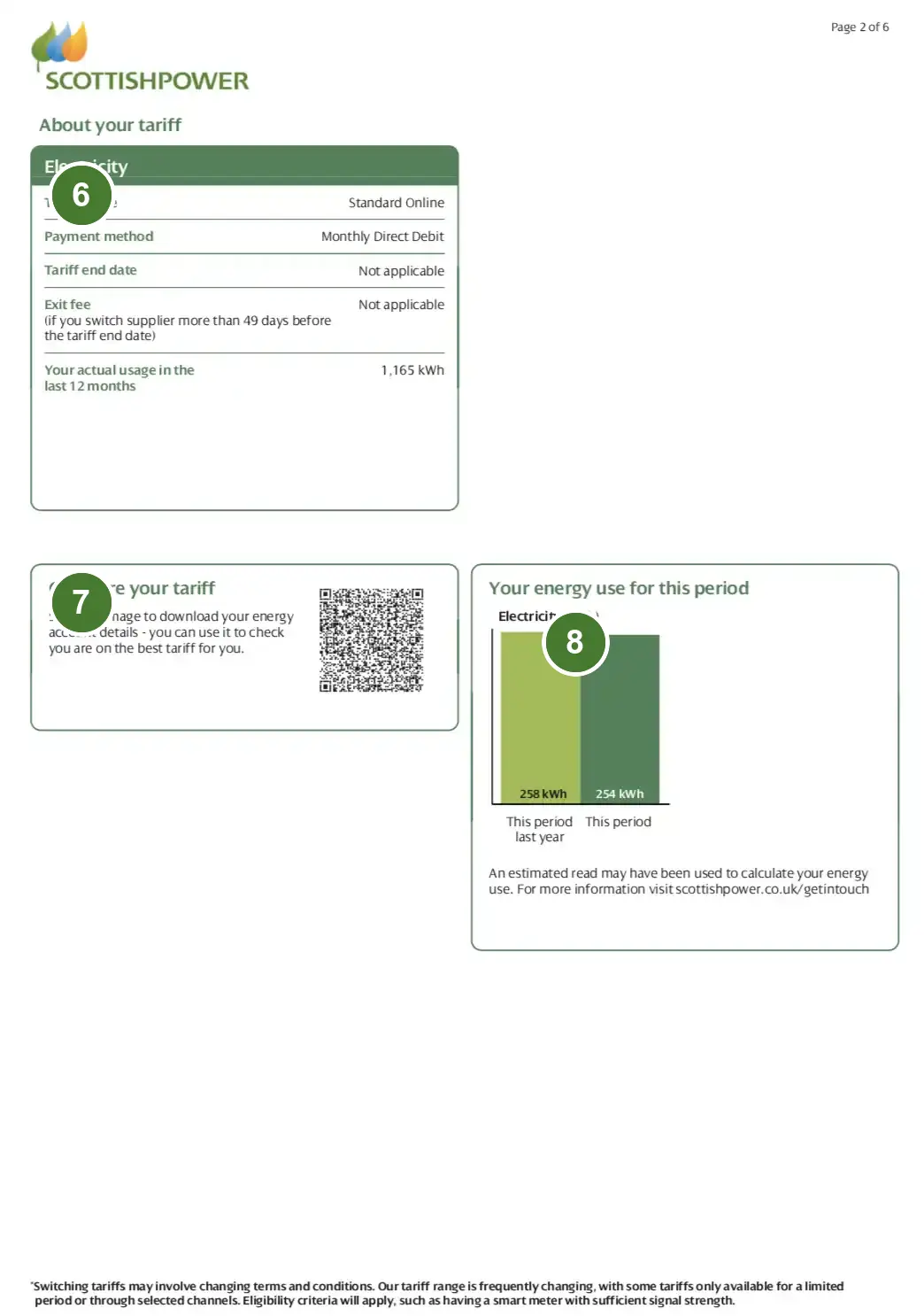 Scottish Power bill page two